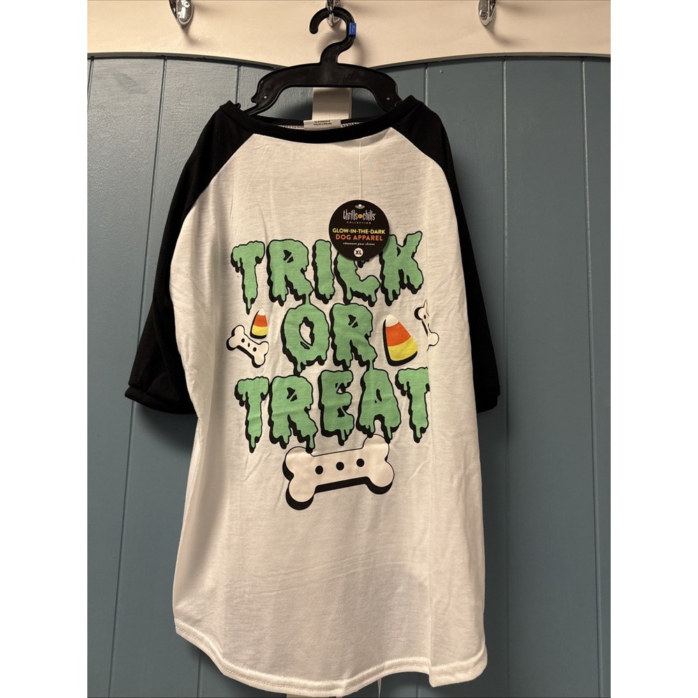 Glow-in-the-dark Dog T shirt MGM Size XL Trick Or Treat Halloween Costume NEW